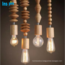 restaurant indoor nordic wooden decorative modern pendant lamp chandelier lighting